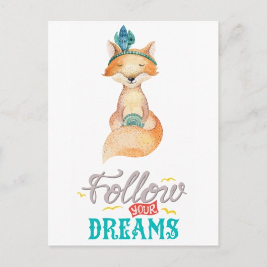 Folgen Sie Ihrem Dreams Fox Postkarte (Vorderseite)