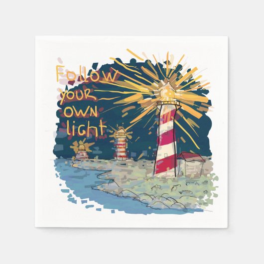 Folgen Sie Ihrem eigenen Licht Serviette (Vorderseite)