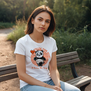 Folgen Sie Ihrem Herz Panda Motivierend Graphic Tri-Blend Shirt