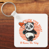 Folgen Sie Ihrem Herz Panda Niedlich Inspiration Schlüsselanhänger (Vorderseite)