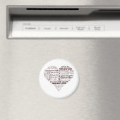 Folgen Sie Ihrem Herz schwarz und weiß Magnet (In Situ (Geschirrspüler))
