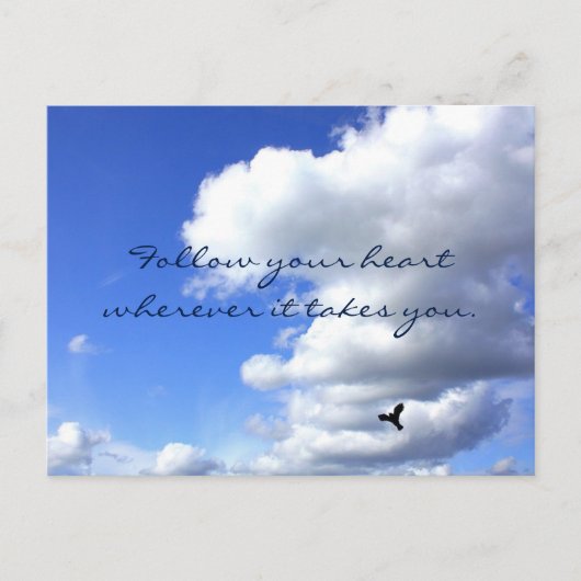 Folgen Sie Ihrem Herz Sky Flug Inspiration Postkarte (Vorderseite)