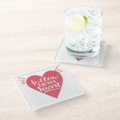 Folgen Sie Ihrem Herzen Glasuntersetzer (Schrägansicht)