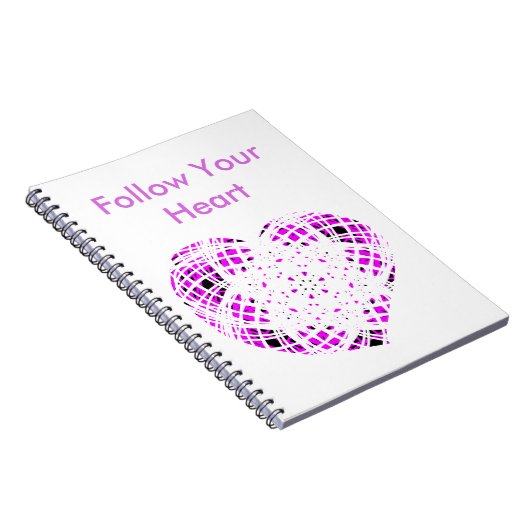 Folgen Sie Ihrem Herzen, Notebook lila weiß Notizblock (Rechte Seite)