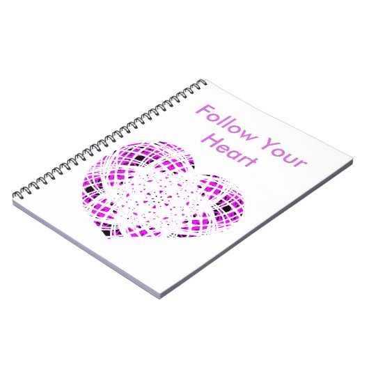 Folgen Sie Ihrem Herzen, Notebook lila weiß Notizblock (Linke Seite)