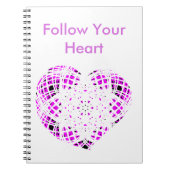 Folgen Sie Ihrem Herzen, Notebook lila weiß Notizblock (Vorderseite)