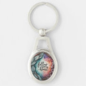 Folgen Sie Ihrem Herzen - Oval Schlüsselanhänger (Vorderseite)