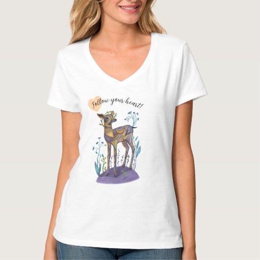 folgen Sie Ihrem Hirsch T-Shirt (Vorderseite)