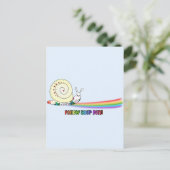 Folgen Sie Ihrem Spaß Niedliche Schnecke Regenboge Postkarte (Stehend Vorderseite)