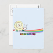 Folgen Sie Ihrem Spaß Niedliche Schnecke Regenboge Postkarte (Vorne/Hinten)