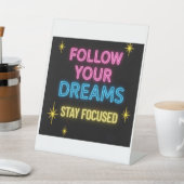 Folgen Sie Ihrem Traum - Bleibe Fokus |Schild für  Sockelschild (In SItu)