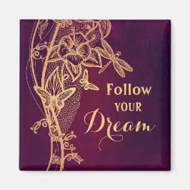 Folgen Sie Ihrem Traum Eleganter Schmetterling auf Magnet