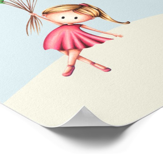 Folgen Sie Ihrem Träumer-Mädchen mit Balloons Aufb Poster (Ecke)