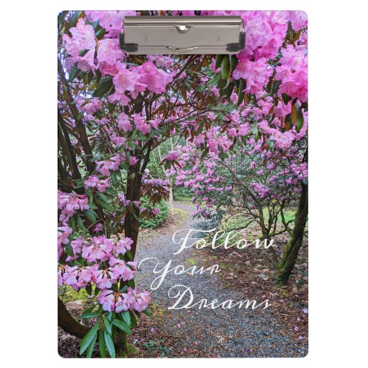 Folgen Sie Ihrem traumhaften Zitat-Garten-Pfad Klemmbrett (Vorderseite)