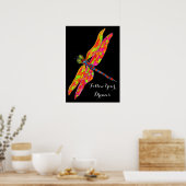 Folgen Sie Ihrem Träumslogan Dragonfly Aquarell Poster (Küche)