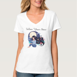 Folgen Sie Ihren Sternen Celestial Woman Kunstprin T-Shirt