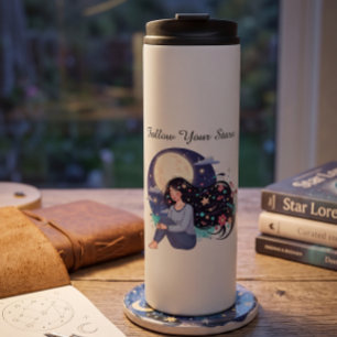 Folgen Sie Ihren Sternen Celestial Woman Kunstprin Thermosbecher