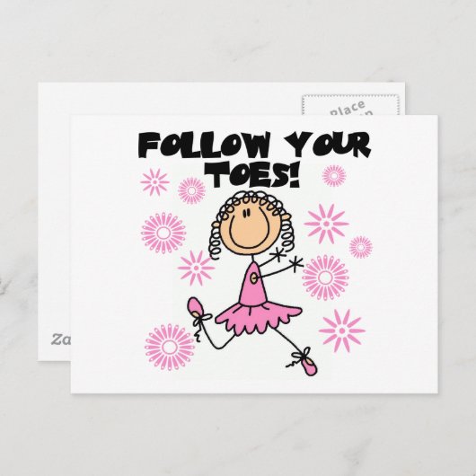 Folgen Sie Ihren Toes Ballerina Tshirts und Gesche Postkarte (Vorne/Hinten)