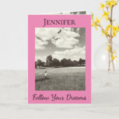 Folgen Sie Ihren Träumen Abschluss Inspiration Ver Karte (Gelbe Blume)