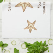 Folgen Sie Ihren Träumen Aquarell Seatime Starfish Geschirrtuch (Gefaltet)