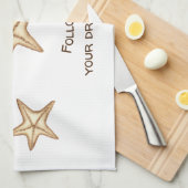 Folgen Sie Ihren Träumen Aquarell Seatime Starfish Geschirrtuch (Viertel Falte)