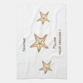 Folgen Sie Ihren Träumen Aquarell Seatime Starfish Geschirrtuch (Vertikal)