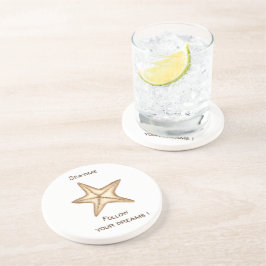 Folgen Sie Ihren Träumen Aquarell Seatime Starfish Getränkeuntersetzer