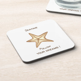 Folgen Sie Ihren Träumen Aquarell Seatime Starfish Getränkeuntersetzer