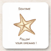 Folgen Sie Ihren Träumen Aquarell Seatime Starfish Getränkeuntersetzer (Vorderseite)