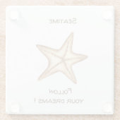 Folgen Sie Ihren Träumen Aquarell Seatime Starfish Glasuntersetzer (Rückseite)