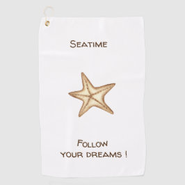 Folgen Sie Ihren Träumen Aquarell Seatime Starfish Golfhandtuch