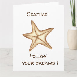 Folgen Sie Ihren Träumen Aquarell Seatime Starfish Karte