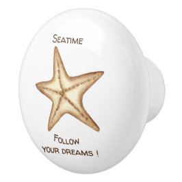 Folgen Sie Ihren Träumen Aquarell Seatime Starfish Keramikknauf