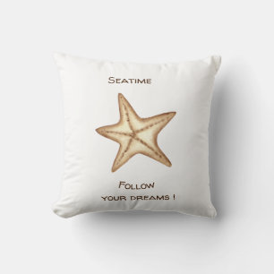 Folgen Sie Ihren Träumen Aquarell Seatime Starfish Kissen