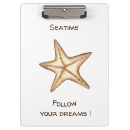 Folgen Sie Ihren Träumen Aquarell Seatime Starfish Klemmbrett