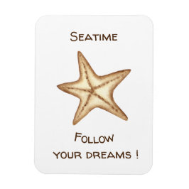 Folgen Sie Ihren Träumen Aquarell Seatime Starfish Magnet