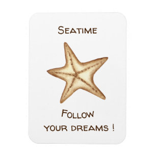 Folgen Sie Ihren Träumen Aquarell Seatime Starfish Magnet