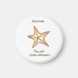 Folgen Sie Ihren Träumen Aquarell Seatime Starfish Magnet