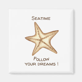 Folgen Sie Ihren Träumen Aquarell Seatime Starfish Magnet