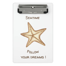 Folgen Sie Ihren Träumen Aquarell Seatime Starfish Mini Klemmbrett