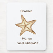 Folgen Sie Ihren Träumen Aquarell Seatime Starfish Mousepad (Vorne)