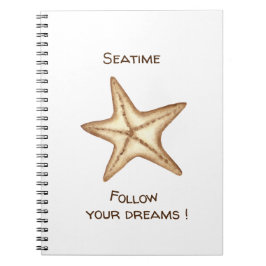Folgen Sie Ihren Träumen Aquarell Seatime Starfish Notizblock