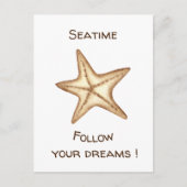 Folgen Sie Ihren Träumen Aquarell Seatime Starfish Postkarte (Vorderseite)