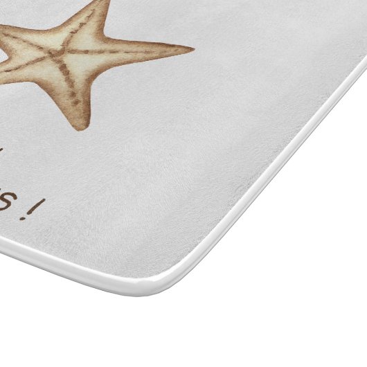 Folgen Sie Ihren Träumen Aquarell Seatime Starfish Schneidebrett (Ecke)