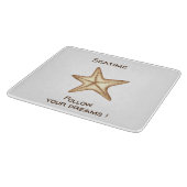 Folgen Sie Ihren Träumen Aquarell Seatime Starfish Schneidebrett (Ecke)