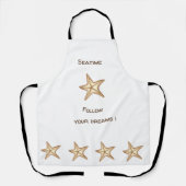 Folgen Sie Ihren Träumen Aquarell Seatime Starfish Schürze (Vorderseite)