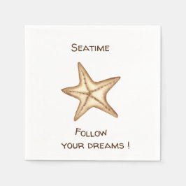Folgen Sie Ihren Träumen Aquarell Seatime Starfish Serviette