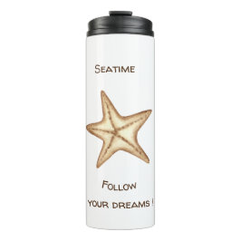 Folgen Sie Ihren Träumen Aquarell Seatime Starfish Thermosbecher