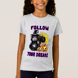 Folgen Sie Ihren Träumen - Black Cat Jack-O-Lanter T-Shirt