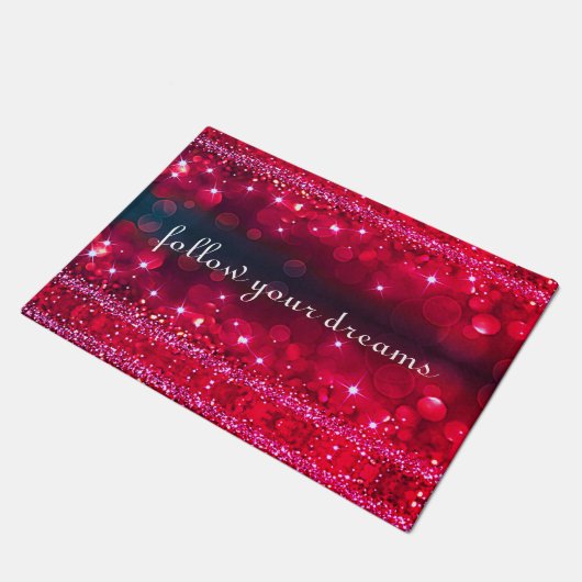 Folgen Sie Ihren Träumen Cherry Sparkle Door Mat Fußmatte (Schrägansicht)